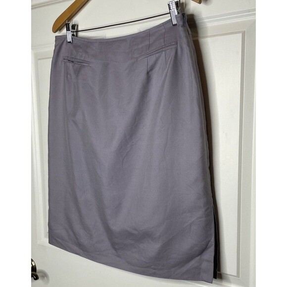 Talbots Pencil Skirt Size 14 Cotton & Silk Blend Career Casual Lavender Lined - Picture 2 of 9